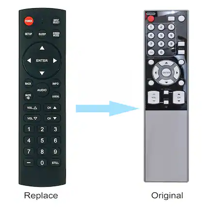 **Replace:**
- POWER
- SETUP
- SLEEP
- INPUT SELECT
- SCREEN MODE
- ENTER
- BACK
- INFO
- AUDIO
- MUTE
- CH RECALL
- VOL ▲
- CH ▲
- VOL ▼
- CH ▼
- 1
- 2
- 3
- 4
- 5
- 6
- 7
- 8
- 9
- 0
- STILL
**Original:**
- POWER
- INPUT SELECT
- SETUP
- SCREEN MODE
- ENTER
- BACK
- INFO
- AUDIO
- MUTE
- CH RECALL
- VOL ▲
- CH ▲
- VOL ▼
- CH ▼
- 1
- 2
- 3
- 4
- 5
- 6
- 7
- 8
- 9
- 0
- STILL