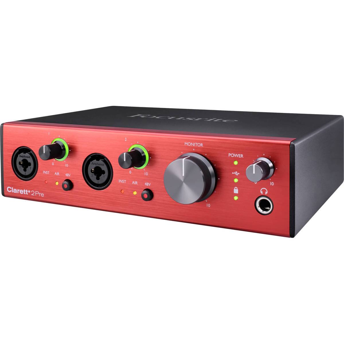 Focusrite Clarett+ 2Pre Desktop 10x4 USB Type C Audio/MIDI Interface ...