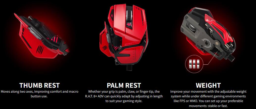 Mad Catz R.A.T. 8+ ADV Highly Customizable Gaming Mouse with 20000
