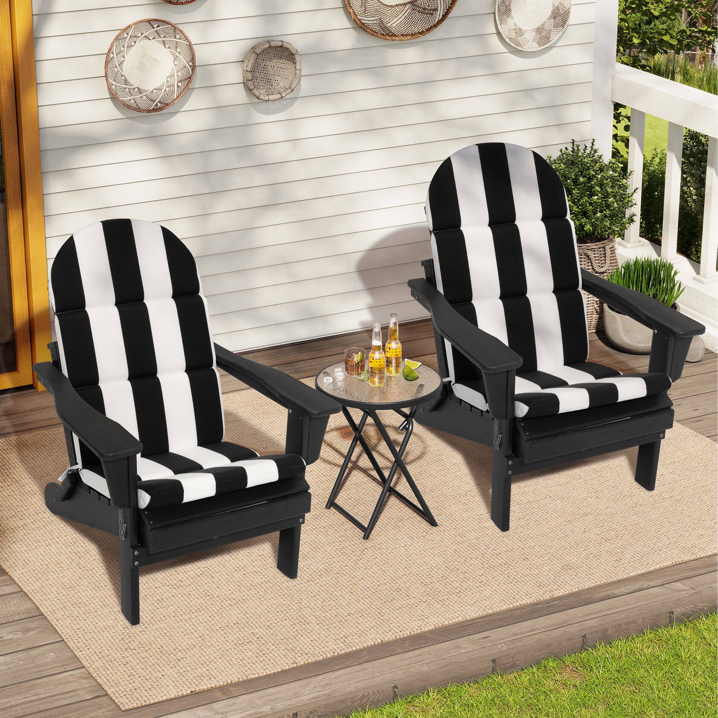 Alt View 8. Crestlive Products - Crestlive Products Outdoor Adirondack Patio Chair Cushion - Black White.