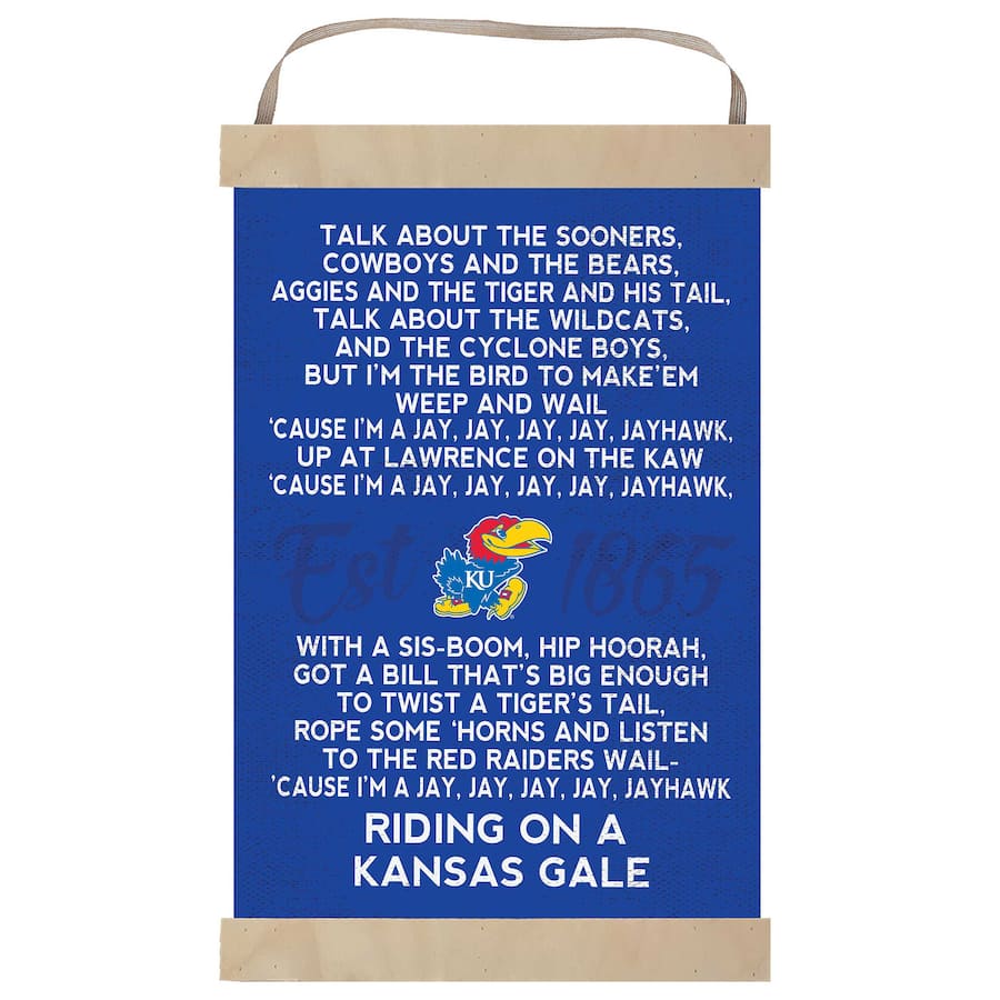 Jayhawk Riding Tiger Jardine Kansas Jayhawks Fight Song Banner Sign Blue 4941667 - Best Buy