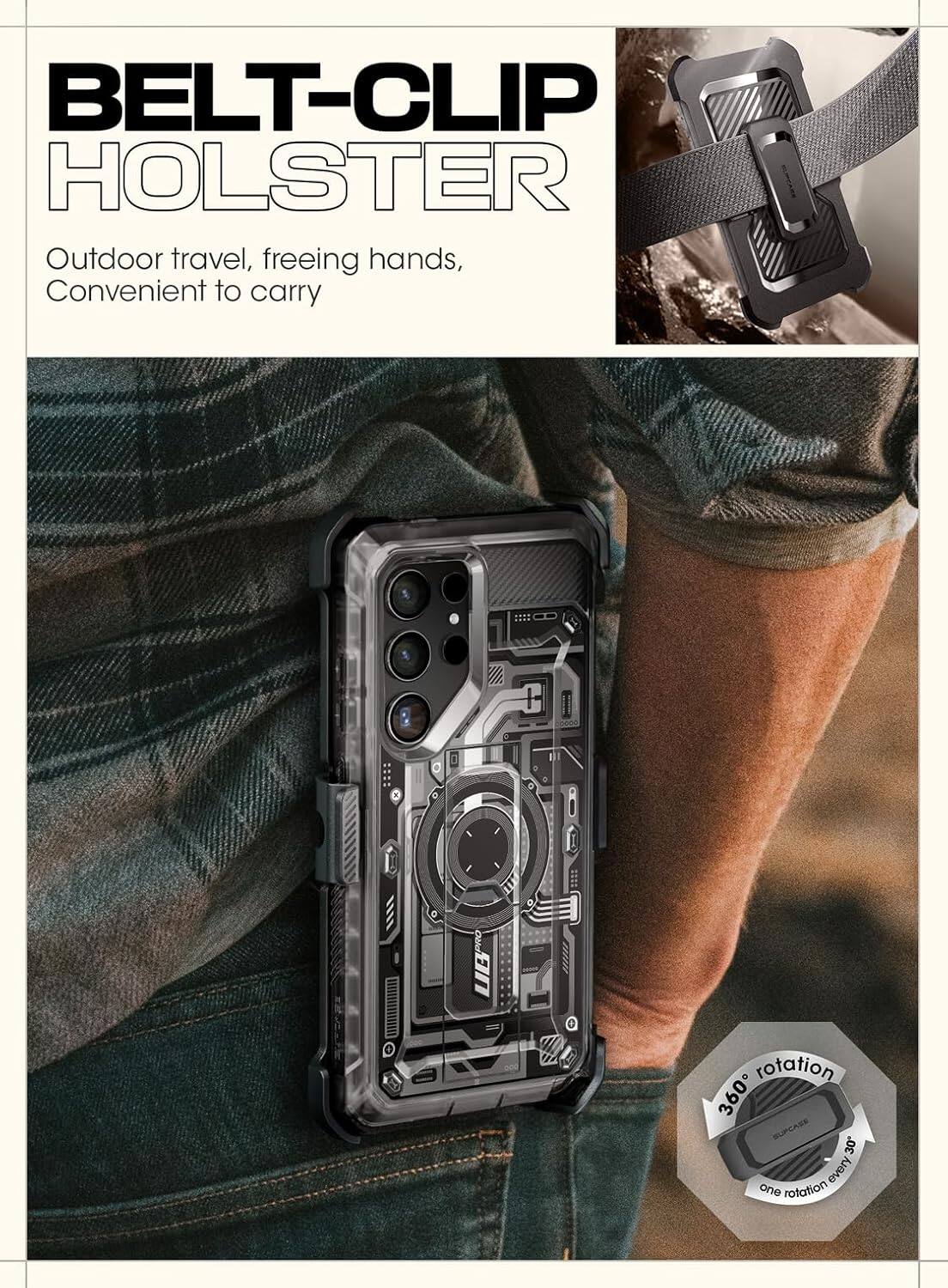 BELT-CLIP HOLSTER

Outdoor travel, freeing hands, Convenient to carry

360° rotation
one rotation every 30°
