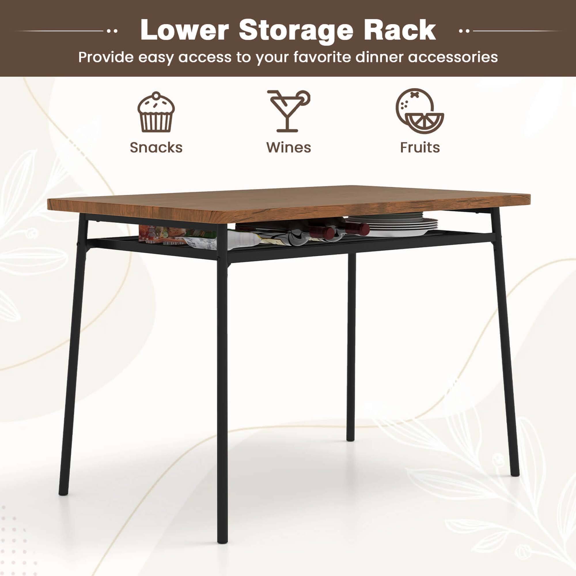 Lower Storage Rack  
Provide easy access to your favorite dinner accessories  

- Snacks  
- Wines  
- Fruits