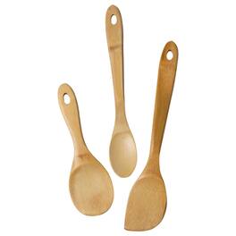 Escali - Joyce Chen Burnished Bamboo Wok Utensils, 3-Piece Stir Fry Set - Natural