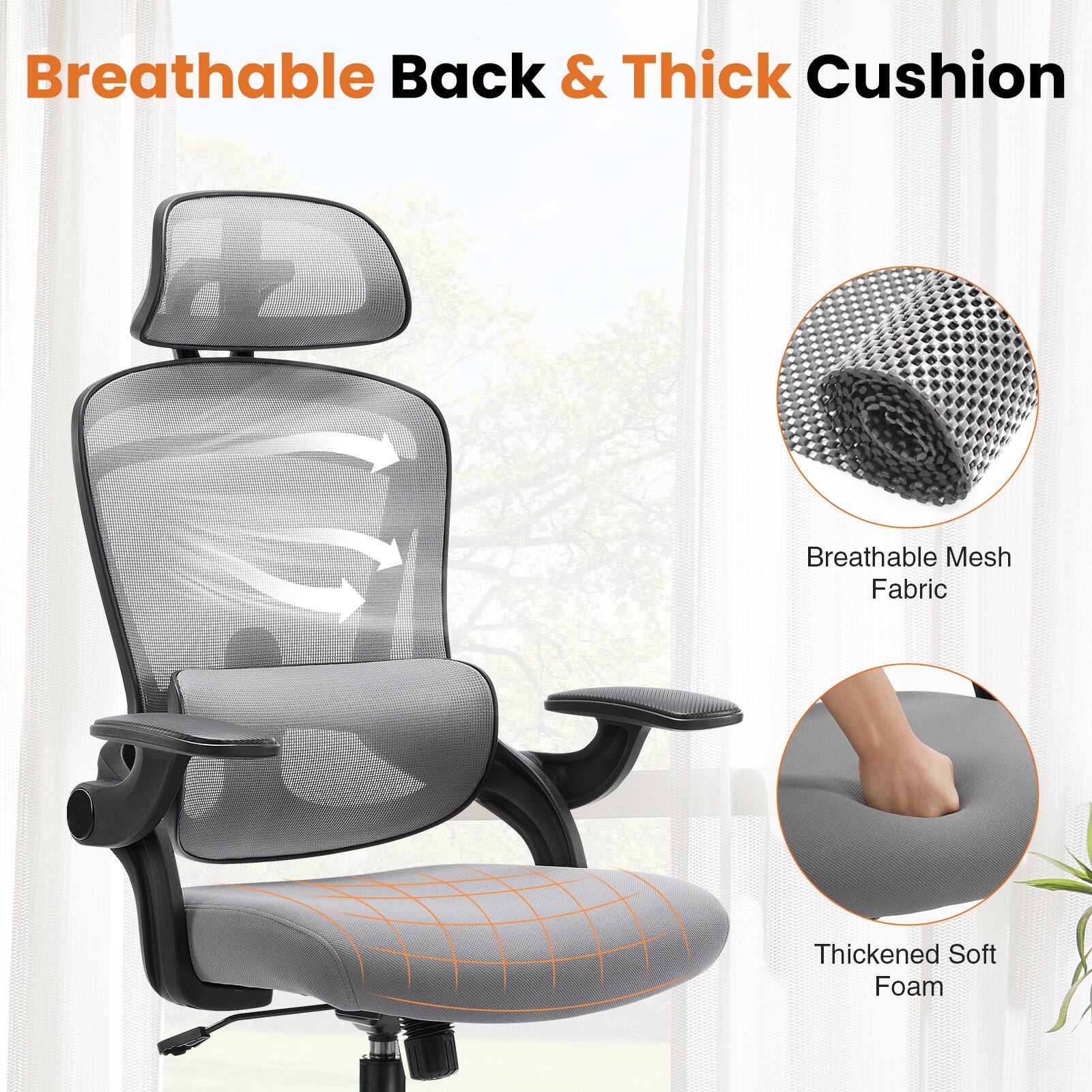 Breathable Back & Thick Cushion

Breathable Mesh Fabric

Thickened Soft Foam