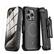 Front. Mybat Pro - MyBat Pro Maverick Series MagSafe Case with Holster and Tempered Glass for Apple iPhone 15 Pro Max (6.7) - Black - Black.