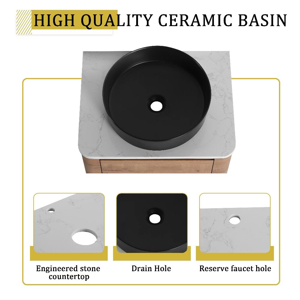 HIGH QUALITY CERAMIC BASIN

Engineered stone countertop
Drain Hole
Reserve faucet hole