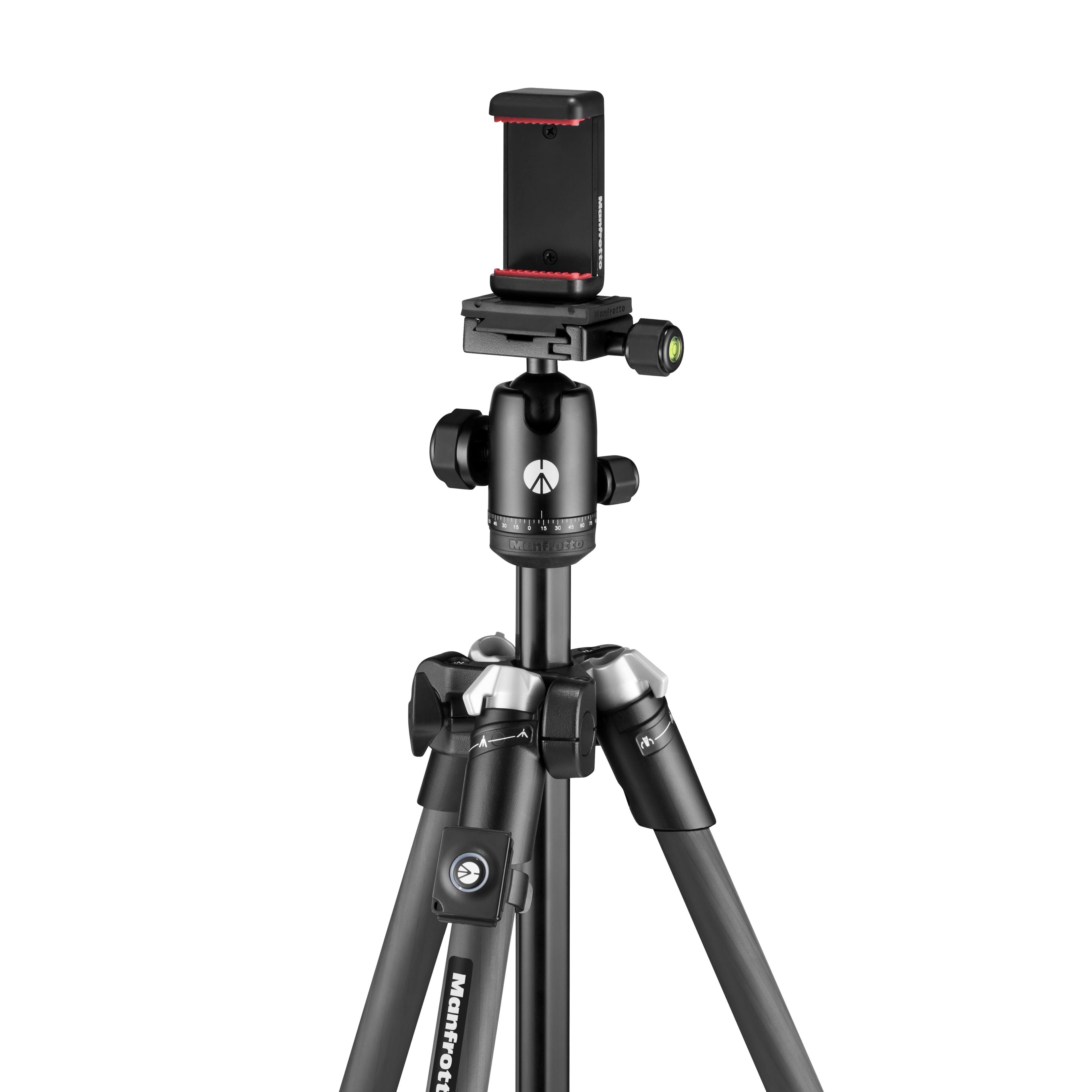 Angle. Manfrotto - Element MII Mobile Bluetooth Carbon Fiber Traverler Tripod - Black.