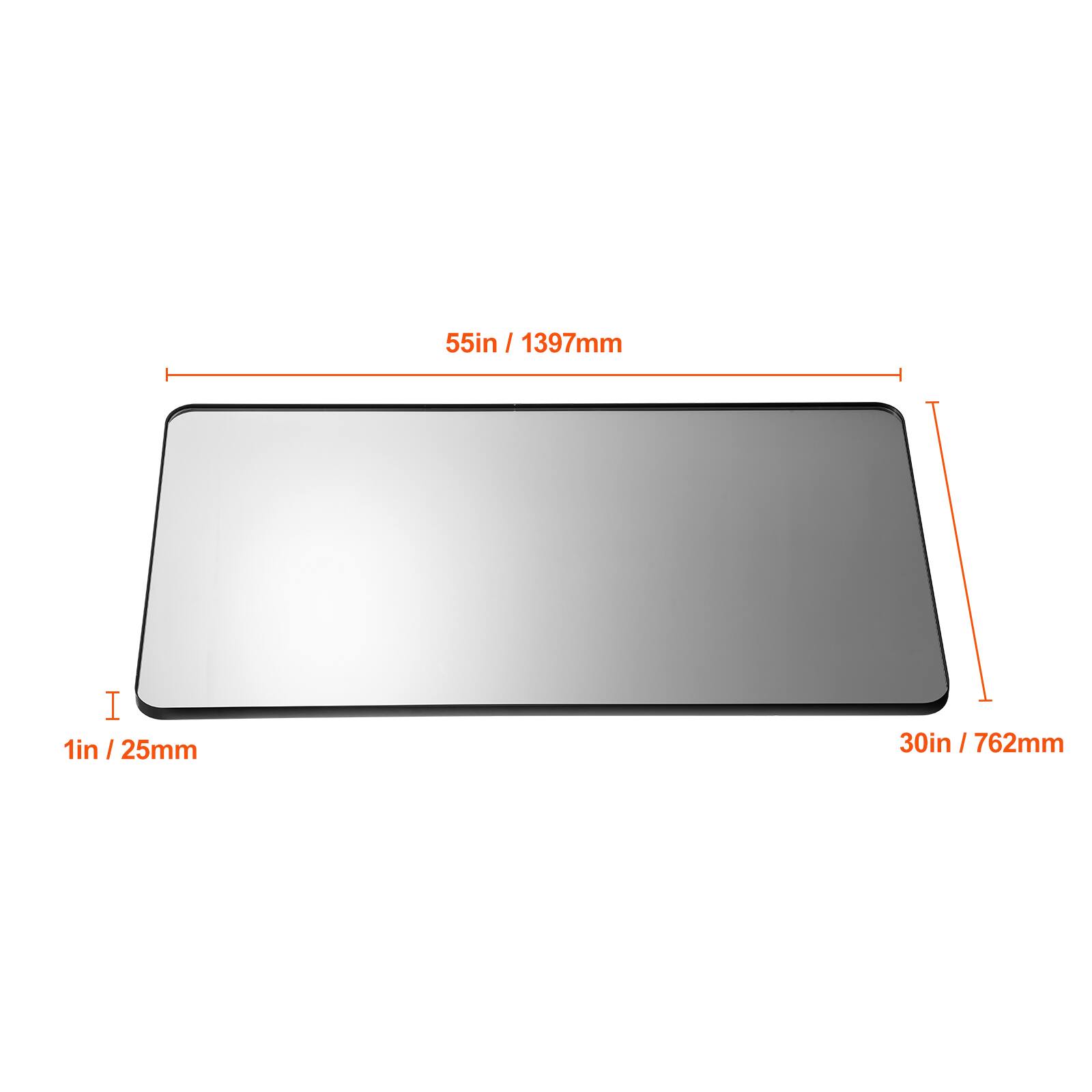55in / 1397mm  
1in / 25mm  
30in / 762mm