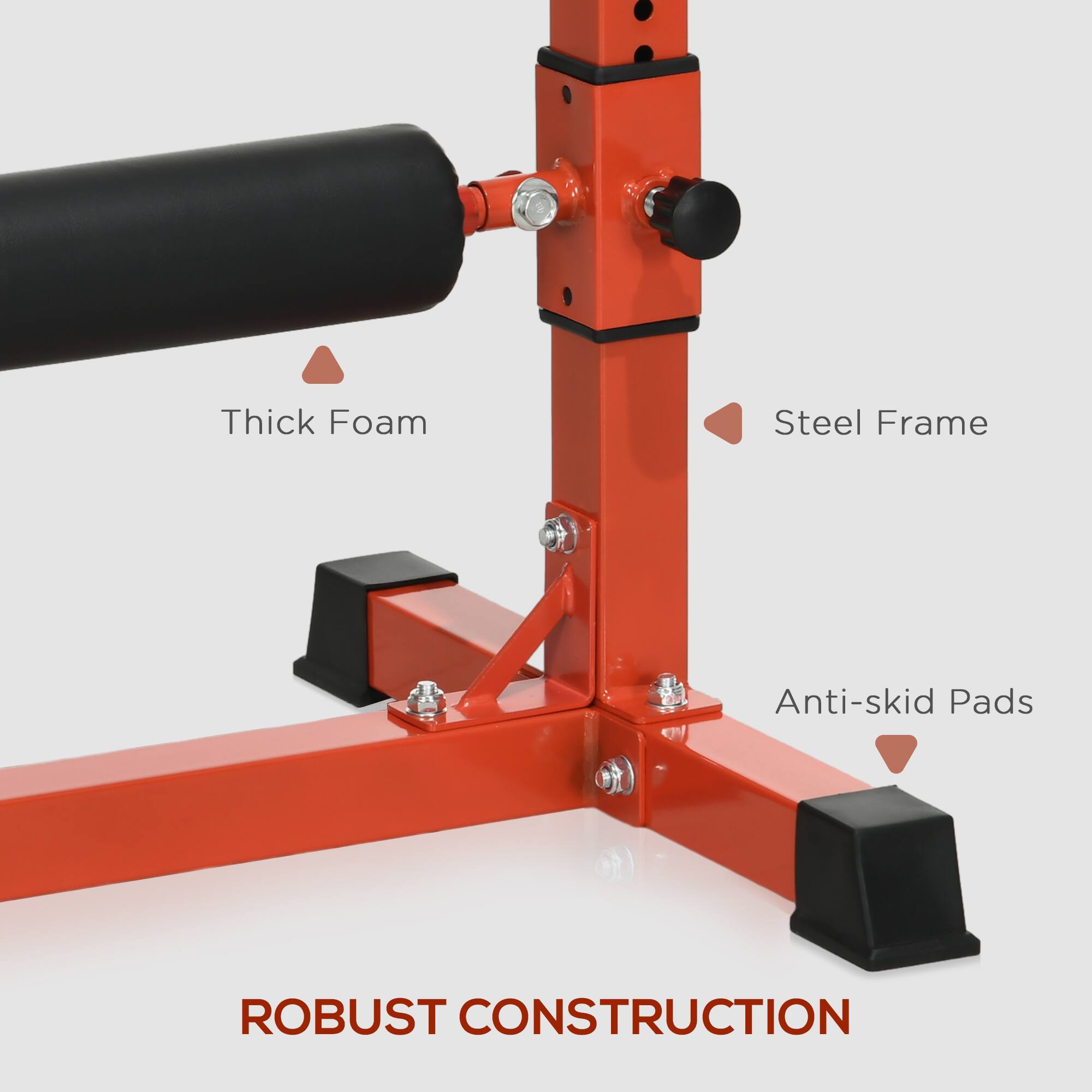 Thick Foam  
Steel Frame  
Anti-skid Pads  

ROBUST CONSTRUCTION