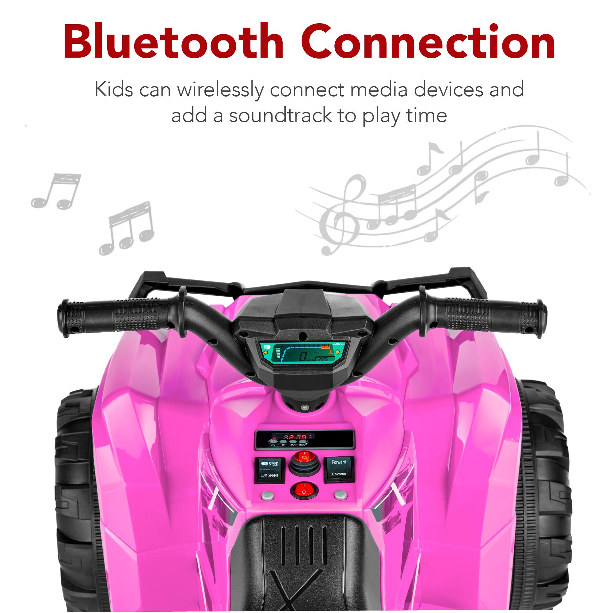 Bluetooth Connection: Kids can wirelessly connect media devices and add a soundtrack to play time.