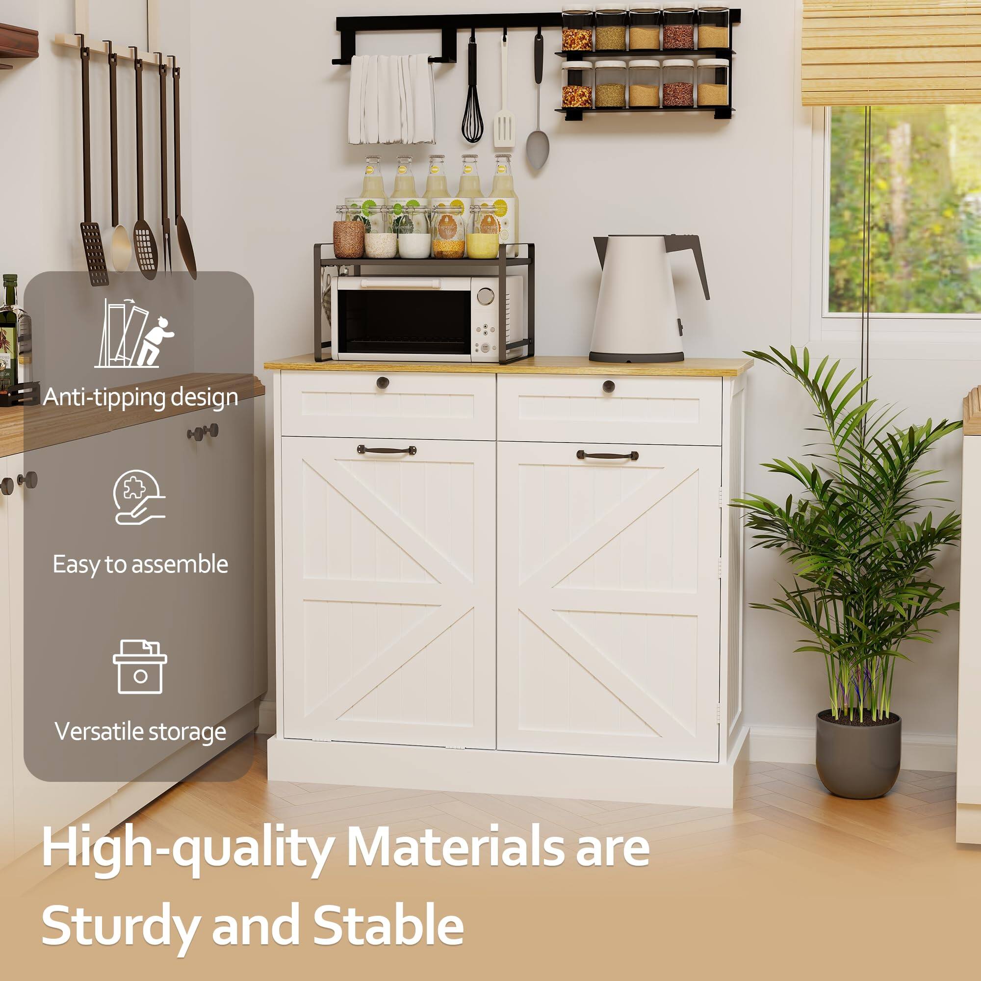 Anti-tipping design  
Easy to assemble  
Versatile storage  

High-quality Materials are Sturdy and Stable
