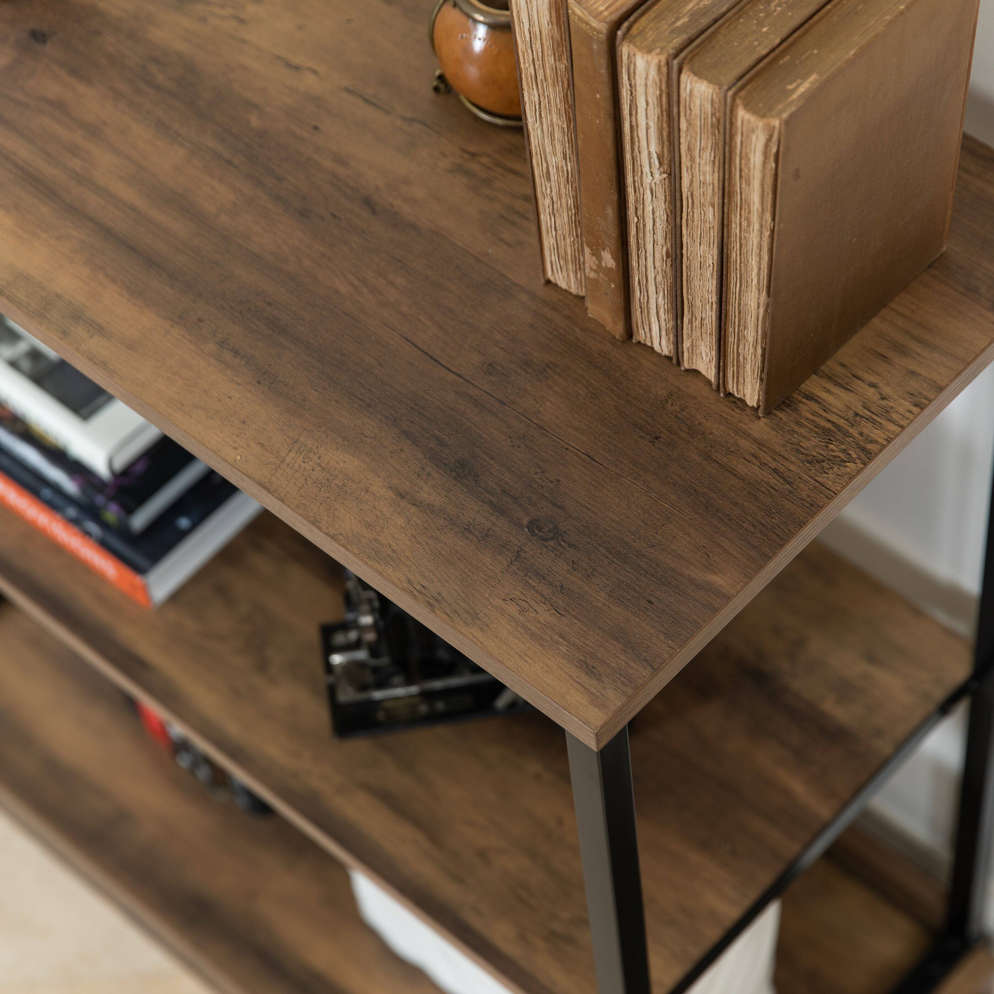 Alt View 2. Danya B - Oslo Contemporary 3-shelf Etagere Bookcase - Black, Brown.