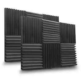 Pyle - Wall Soundproofing Foam Panel Kit - 12 Pieces Wedged Audio Acoustic Sound Dampening Pad Panels Noise Isolation