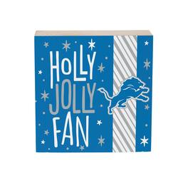 Evergreen Enterprises - Detroit Lions 6" Holiday Wood Plock Shelf Sign - Multicolor