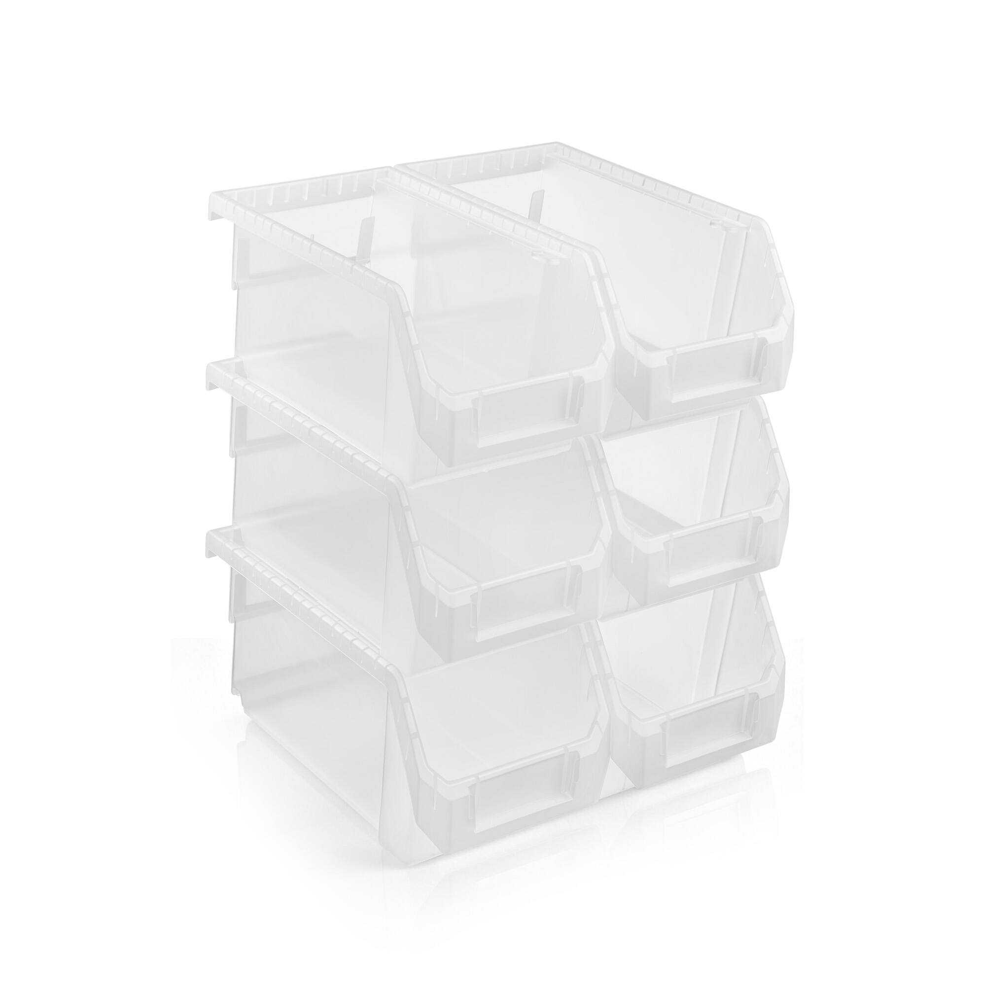 Angle. Sorbus - Sorbus Medium Open Front Stackable Clothing Storage Bin – Closet & Wardrobe Organizer - Clear.