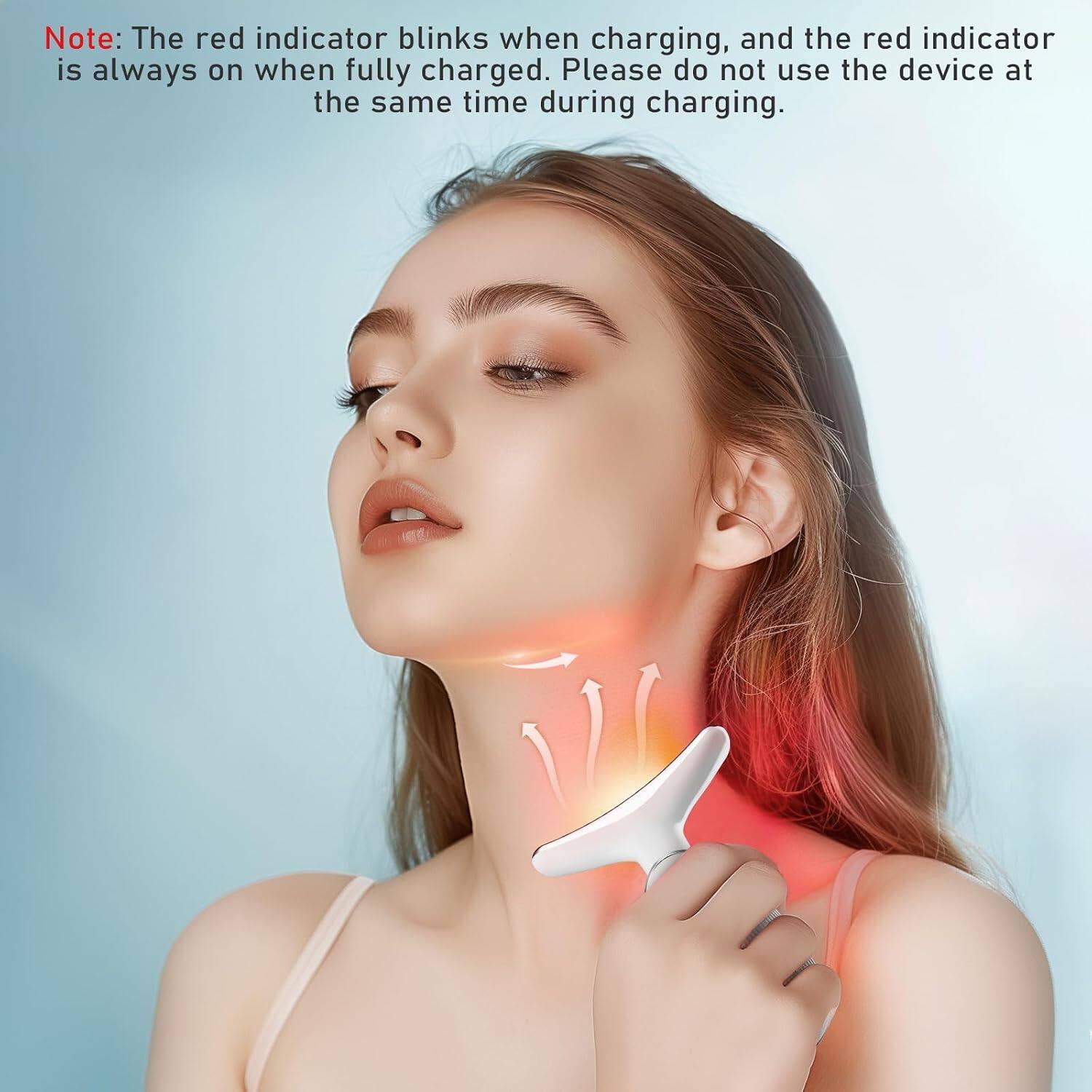 Note: The red indicator blinks when charging, and the red indicator is always on when fully charged. Please do not use the device at the same time during charging.