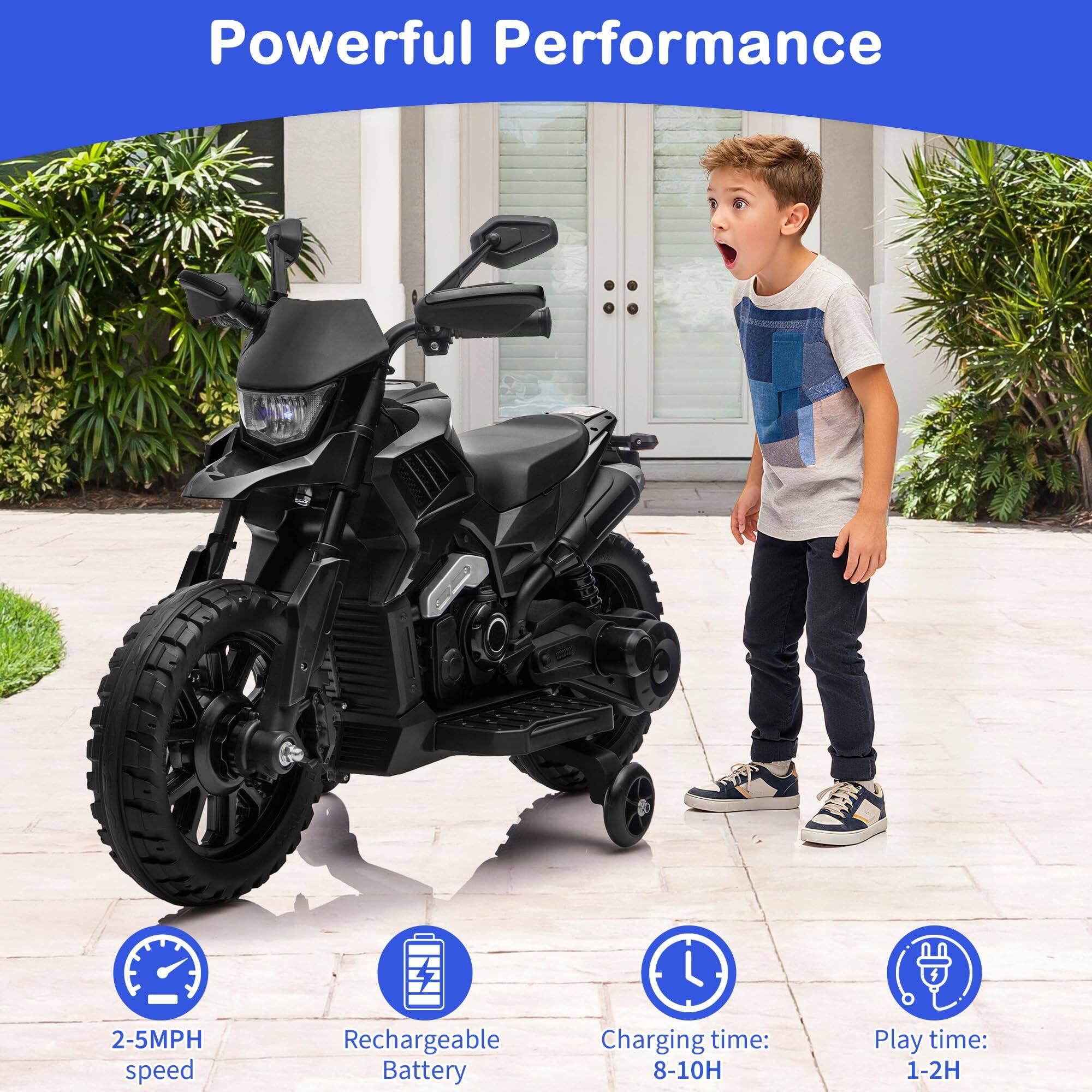 Powerful Performance

- 2-5MPH speed
- Rechargeable Battery
- Charging time: 8-10H
- Play time: 1-2H