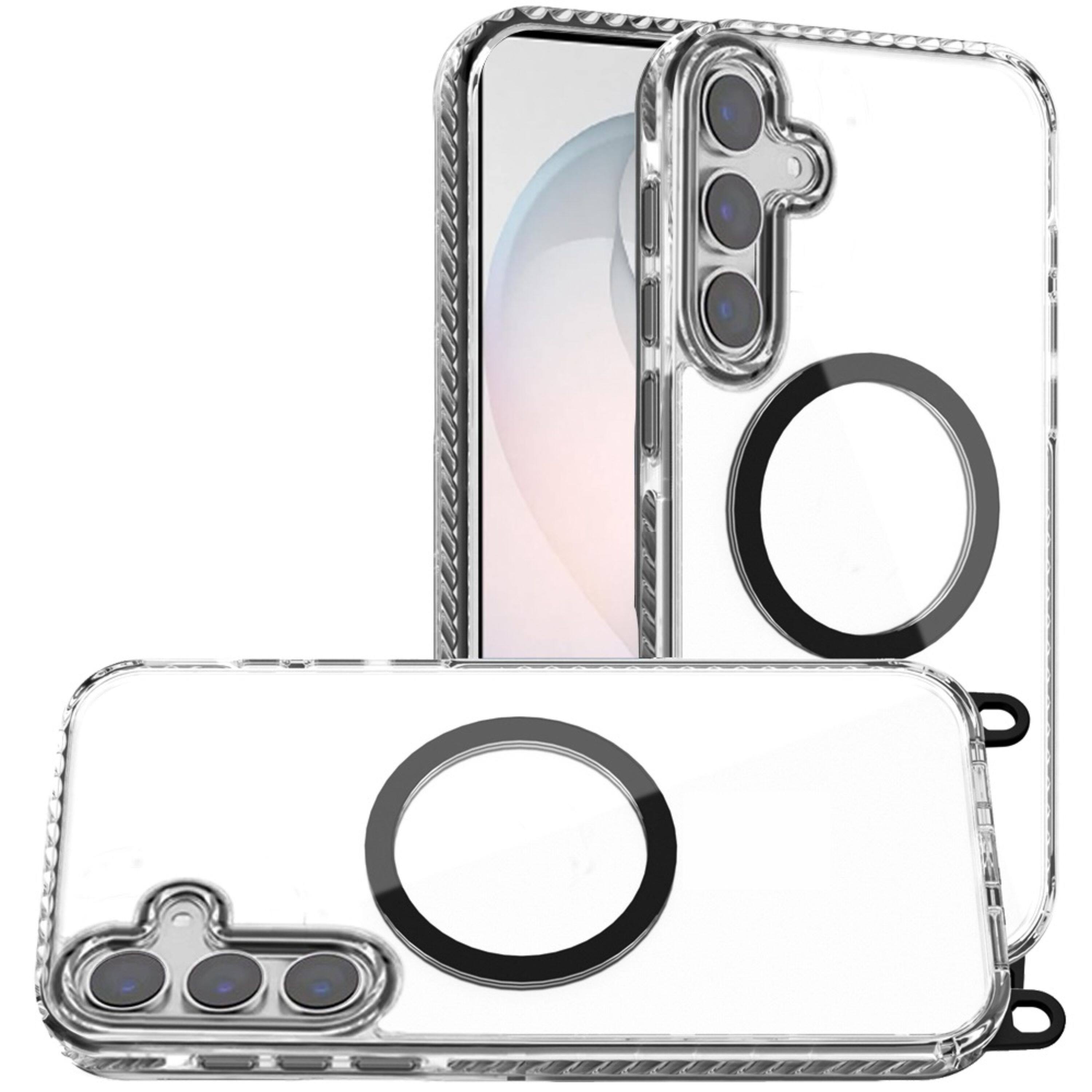 Back. Kitcheniva - Transparent Phone Case With Matching Lanyard Tempered Glass For Samsung Galaxy S26 Dark Purple - Dark Purple.
