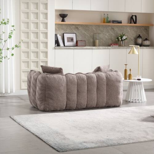Alt View 4. GOODSILO - Premium Two-Person Square Recliner Sofa with High Resilience Foam Core for Ultimate Comfort and Relaxation - Brown.