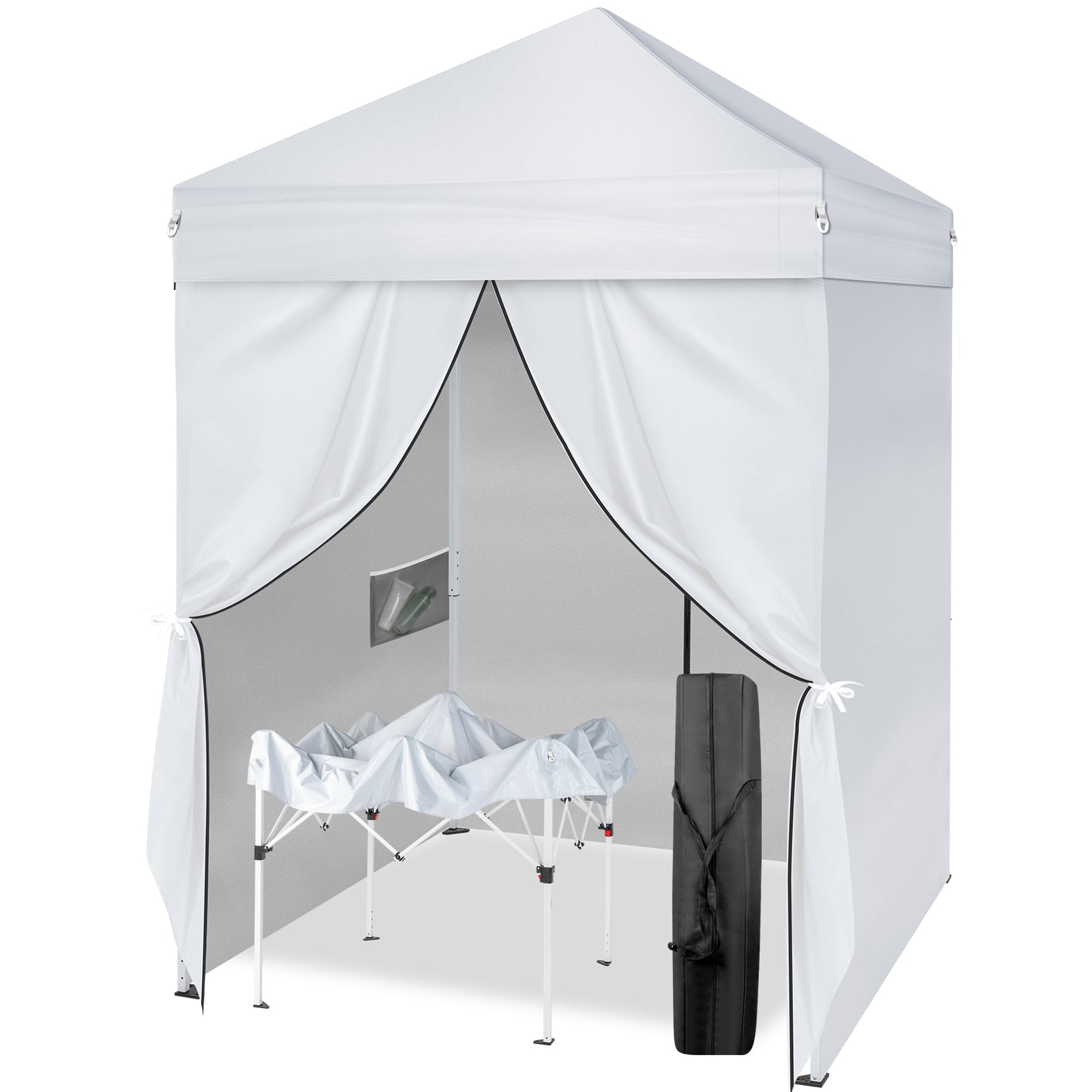 Winado - 5x5ft Pop Up Canopy Tent, Outdoor Instant Shelter Folding Canopy with Carry Bag and 2pcs Sidewalls for Commercial Events - G57001173