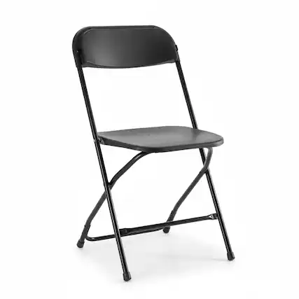 Front. AOITUN - Black Folding Chair 6 Pack - Portable Stackable Commercial Seats for Parties and Events - Black.