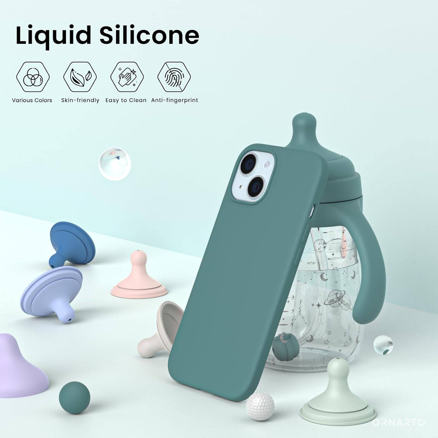 Liquid Silicone, Various Colors, Skin-friendly, Easy to Clean, Anti-fingerprint, ORNARTO