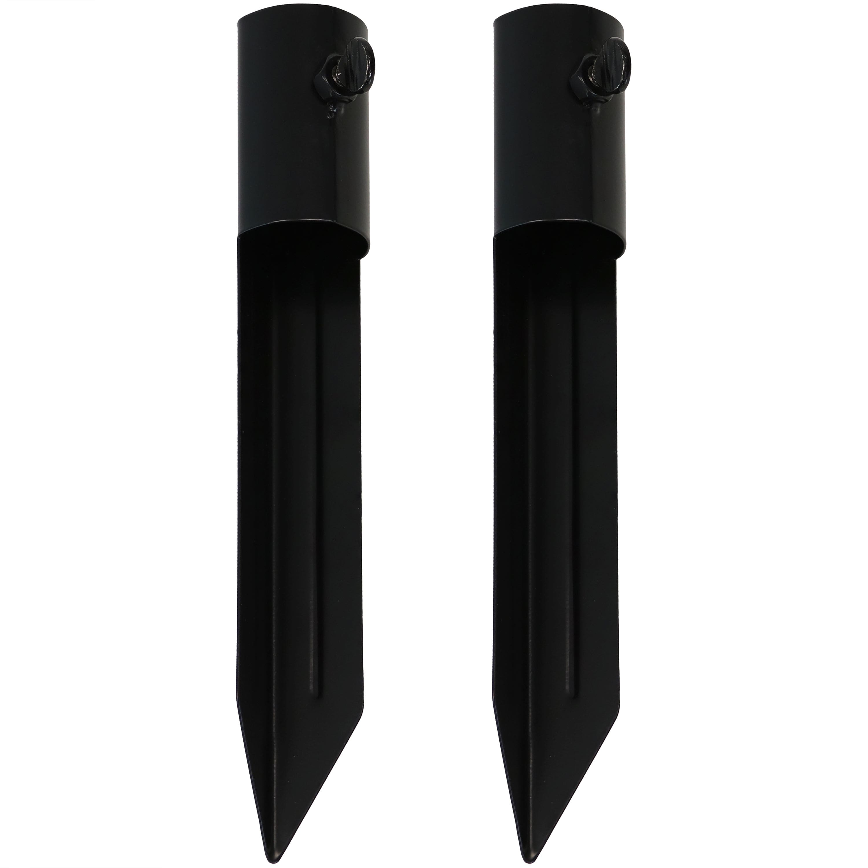 Sunnydaze - Outdoor Torch Universal Metal Ground Stake - Set of 2 - Black