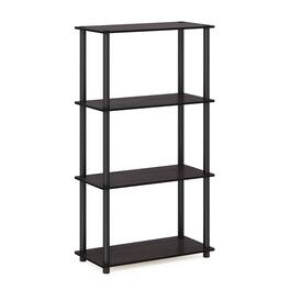 Furinno - Turn-N-Tube 4-Tier Multipurpose Shelf Display Rack, Dark Walnut - Dark Walnut