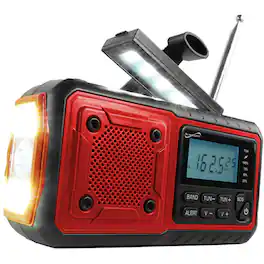 Supersonic - Guardian NOAA AM/FM Multi-Powered Emergency Weather Radio with Flashlight - Red