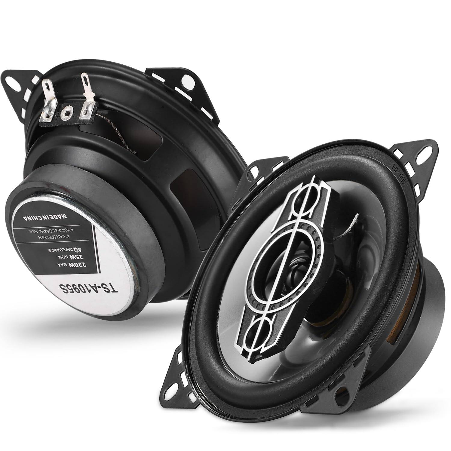 1. 90-000 MADE IN CHINA  
   10cm X3EI0U  
   CARSPEAKER  
   CAR  
   IMPEDANCE 4Ω  
   NON 25W  
   Z7R  
   220W  
   TS-A1095S  

2. MADE IN CHINA  
   150W RMS  
   4Ω  
   250W MAX  
   150W MAX  
   150W MAX  
   150W MAX  
   150W MAX  
   150W MAX  
   150W MAX  
   150W MAX  
   150W MAX  
   150W MAX  
   150W MAX  
   150W MAX  
   150W MAX  
   150W MAX  
   150W MAX  
   150W MAX  
   150W MAX  
   150W MAX  
   150W MAX  
   150W MAX  
   150W