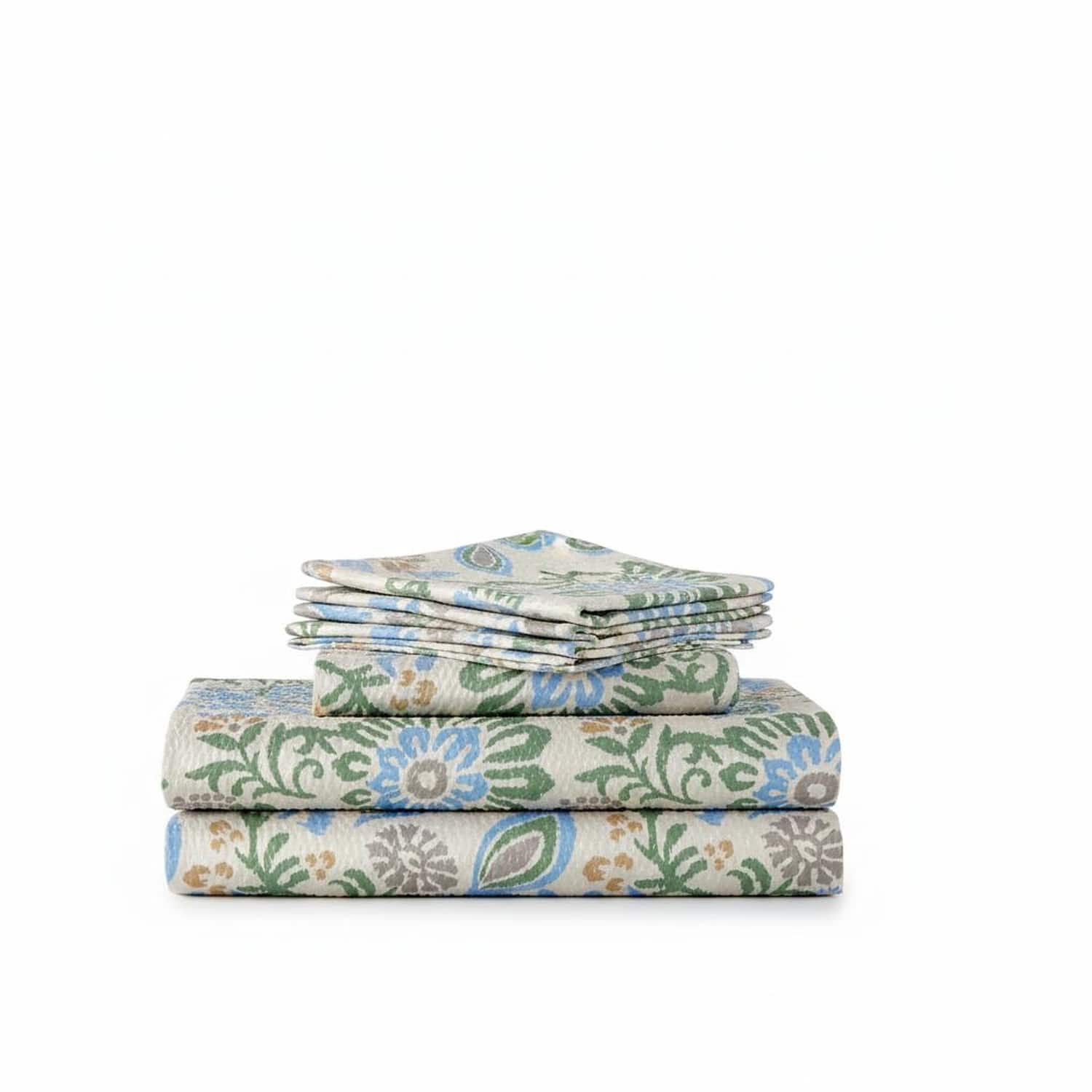 Shavel Home Products - Shavel 100% Polyester Luxury Seersucker Hampton Floral Sheet Set Full - Multi