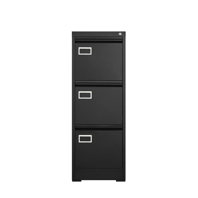 Angle. HTUTWOO - 3 Drawer File Cabinet with Lock - Vertical Metal Filing Cabinet for Home Office, Organizer Storage Fit Letter/A4/Legal - Black.