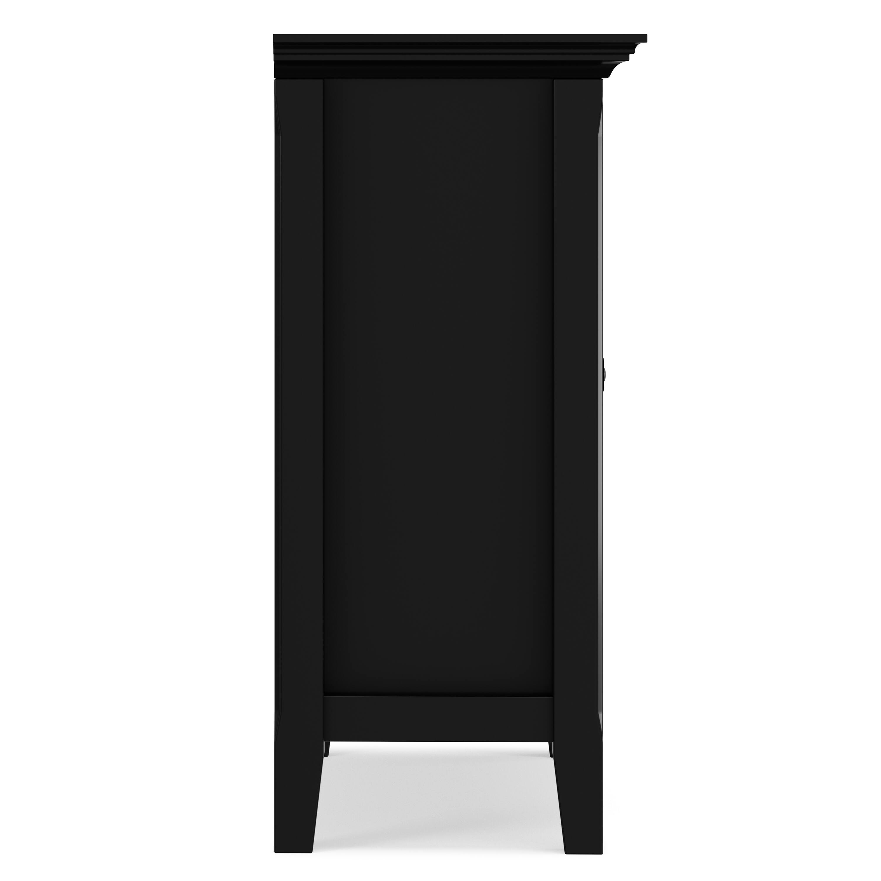 Alt View 2. Simpli Home - Amherst 32 inch Wide Solid Wood Transitional Low Storage Cabinet in Black - Black.