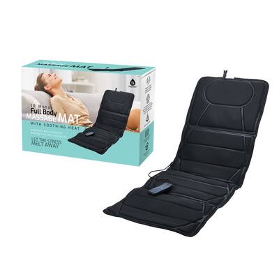 Pursonic - Luxury Massage Mat with Soothing Heat - 10 Powerful Motors Vibrating Massage Mattress Pad with Dual Heating Pads - Black Pursonic - Luxury Massage Mat with Soothing Heat - 10 Powerful Motors Vibrating Massage Mattress Pad with Dual Heating Pads - Black