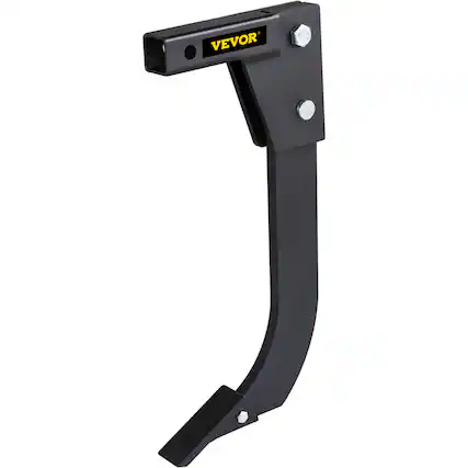 Front. VEVOR - Hitch Mounted Ripper, 16" Shank Length Box Scraper Shank,4 Hole Site Box Blade for Tractor,2 Locating Pins Ripper Shank - Black.