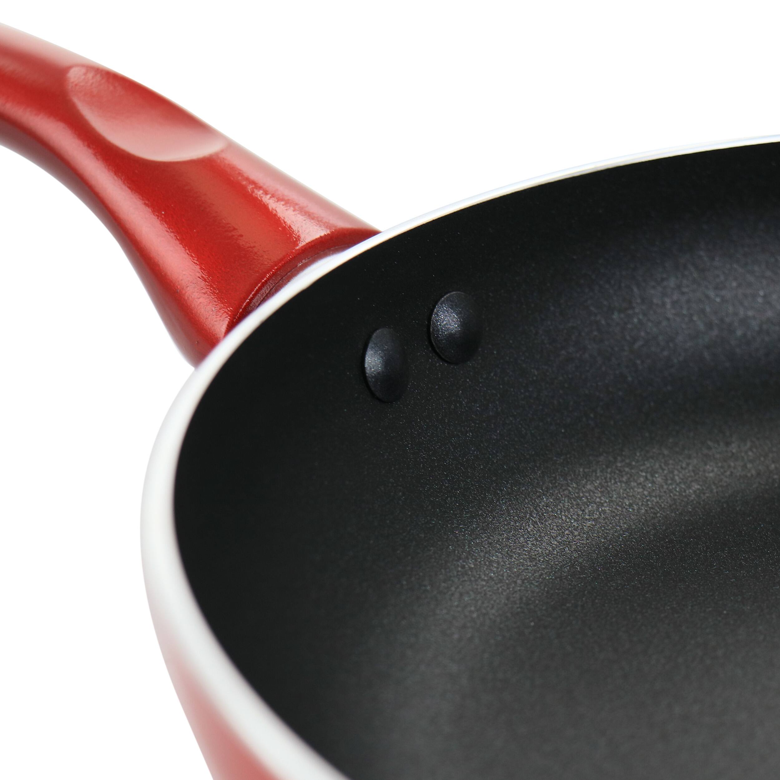 Alt View 2. Better Chef - Better Chef 10in Silver Metallic Non Stick Gourmet Fry Pan in Red - Red.
