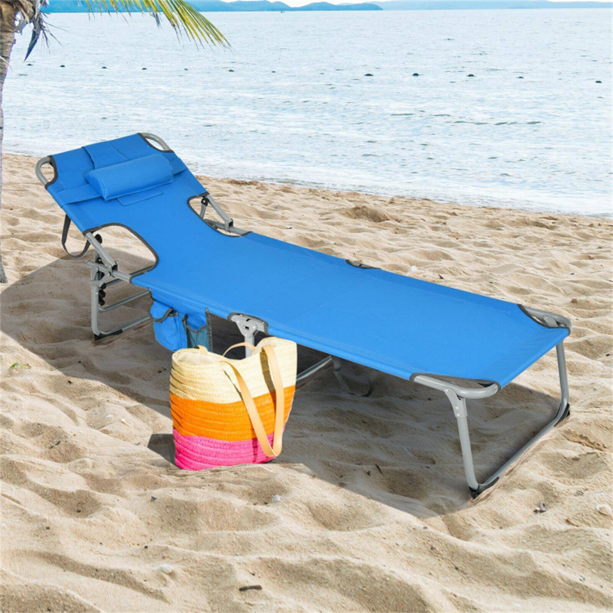 Alt View 2. Boyel Living - Navy Blue Folding Patio Chaise Lounge Chair 30.0-in W x 76.0-in L x 23.5-in H 13.7-lb Net Weight - Navy.