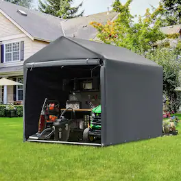 U-HOMY - 5x7.2 FT Portable Outdoor Storage Shed Canopy, Waterproof Bike, Motorcycle, and Garden Equipment Shelter