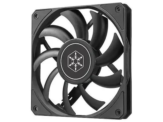 Front. SilverStone - 120mm Slim PWM Cooling Fan - Black.