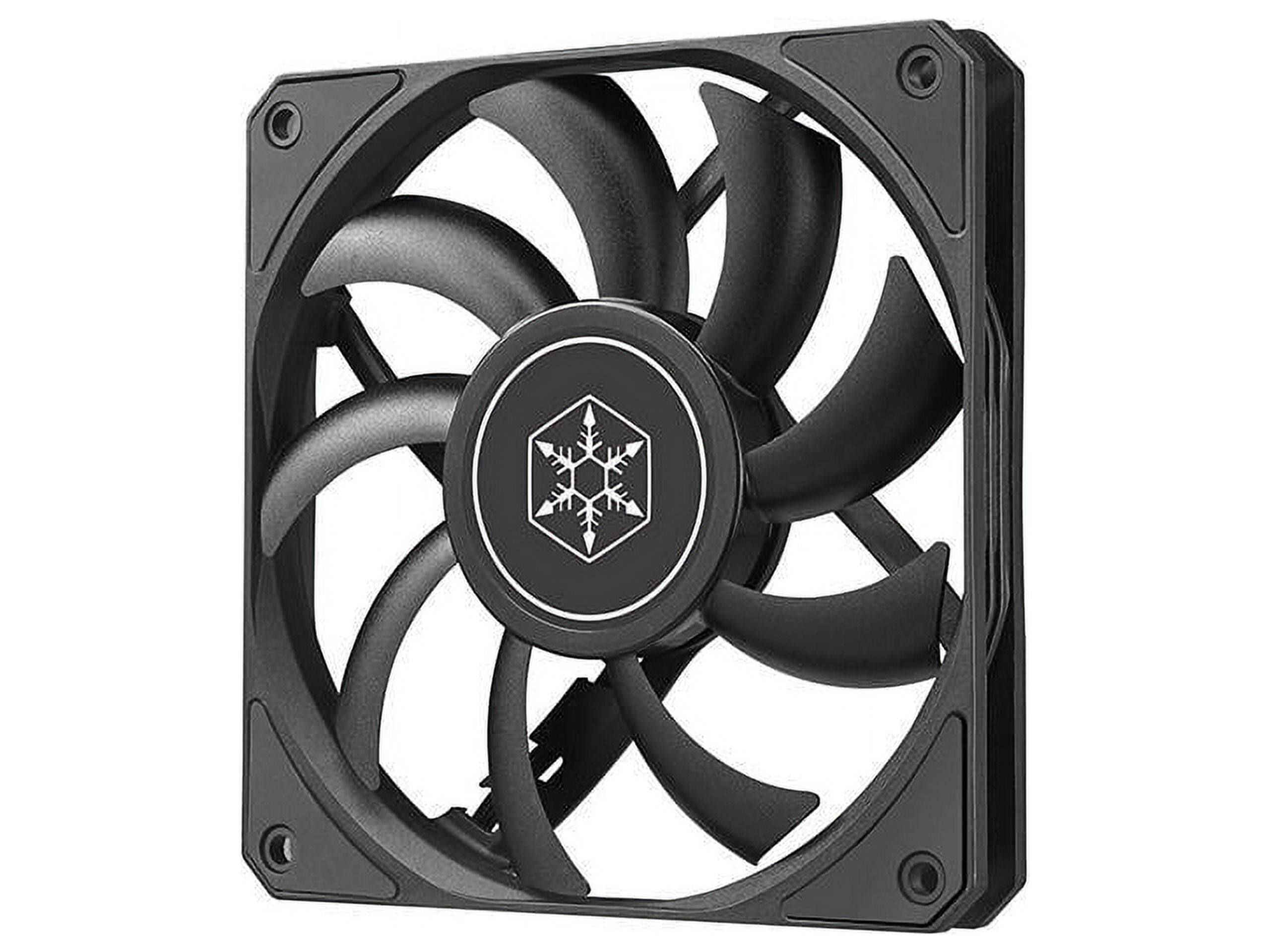 Front. SilverStone - 120mm Slim PWM Cooling Fan - Black.