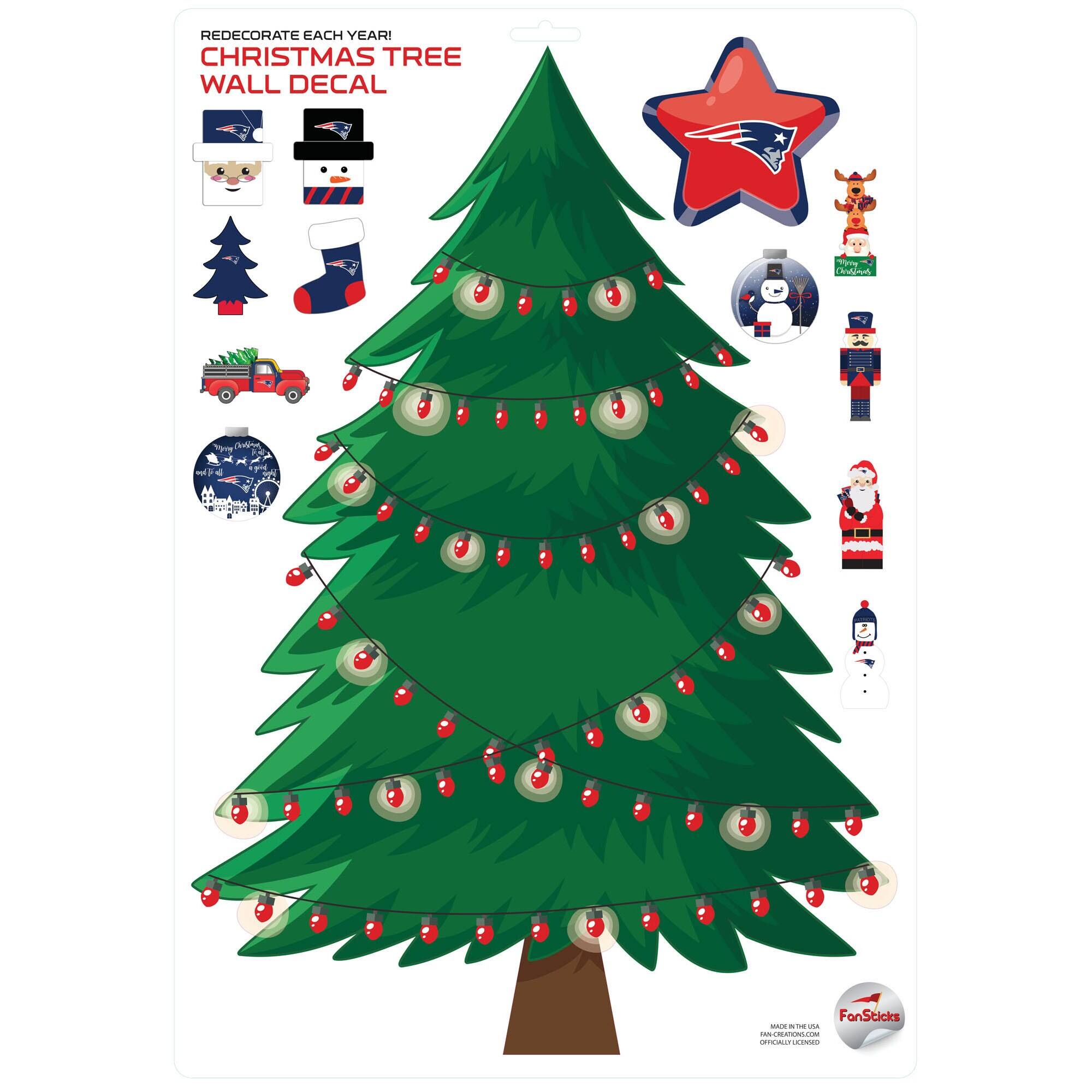 REDECORATE EACH YEAR!  
CHRISTMAS TREE WALL DECAL  

FanSticks  
MADE IN USA  
FANSTICKS.COM  
OFFICIALLY LICENSED