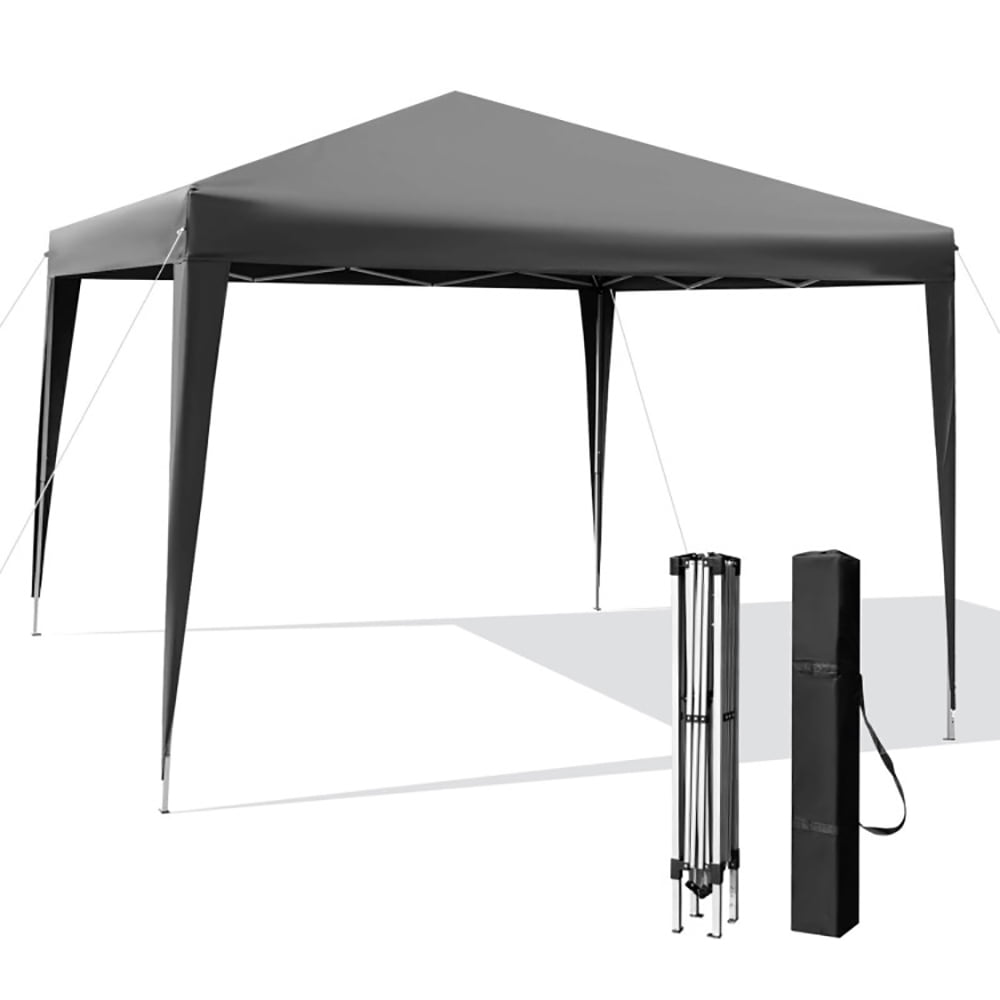 Front. Kadyn - 10 x 10 Feet Outdoor Pop-up Patio Canopy for Beach and Camp-Gray, Outdoor Gazebo Wedding Party Tent Canopy Tent.