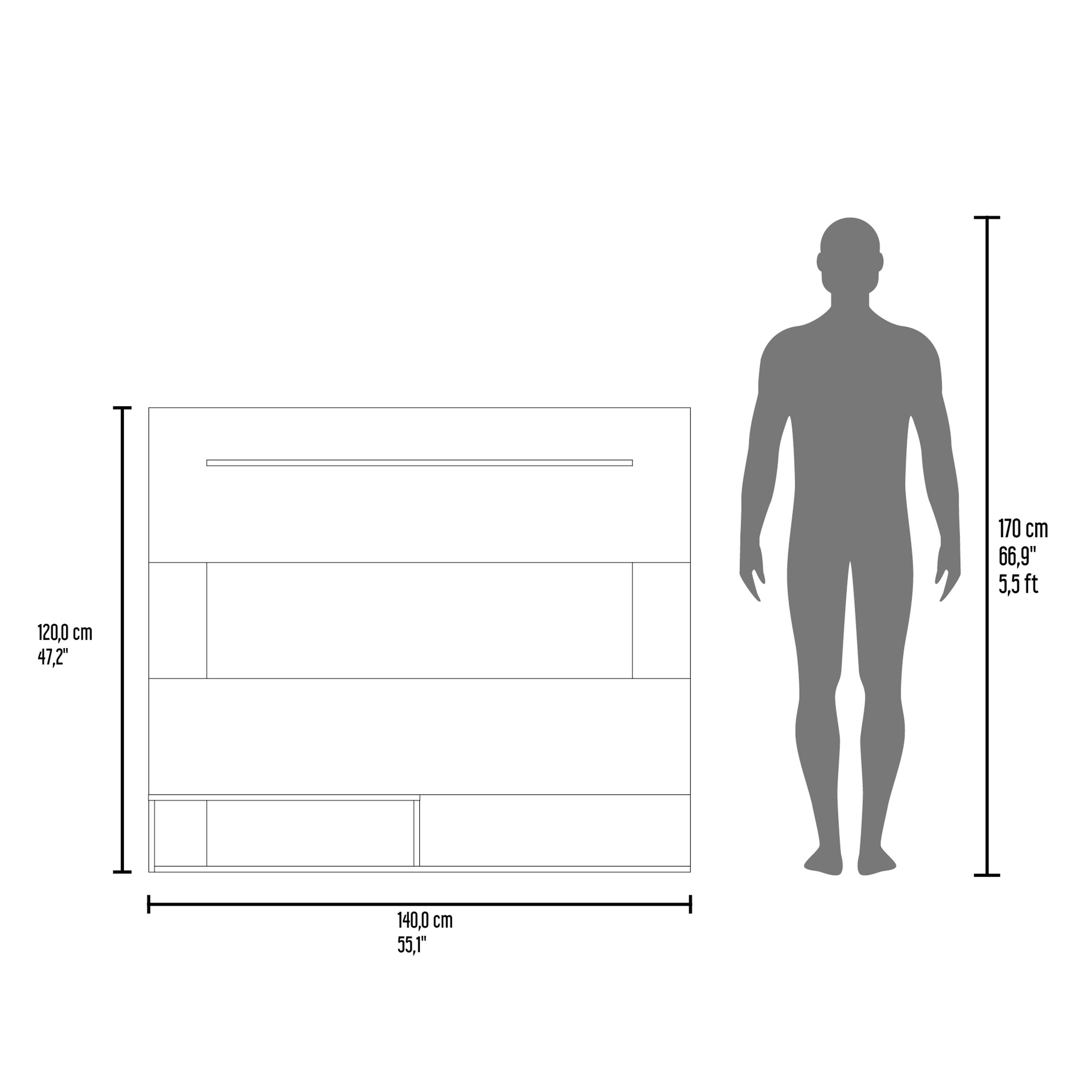 170 cm  
66.9"  
5.5 ft  

120.0 cm  
47.2"  

140.0 cm  
55.1"