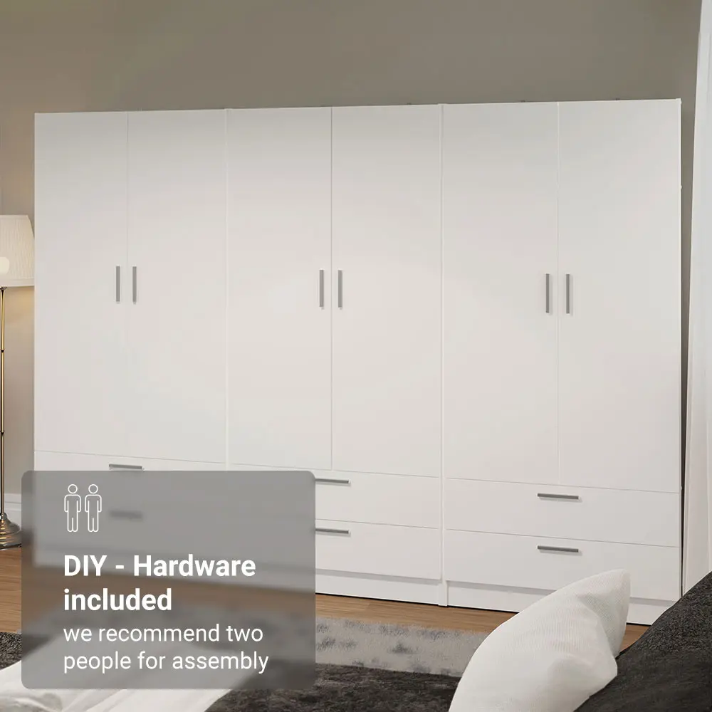 DIY - Hardware included  
we recommend two people for assembly