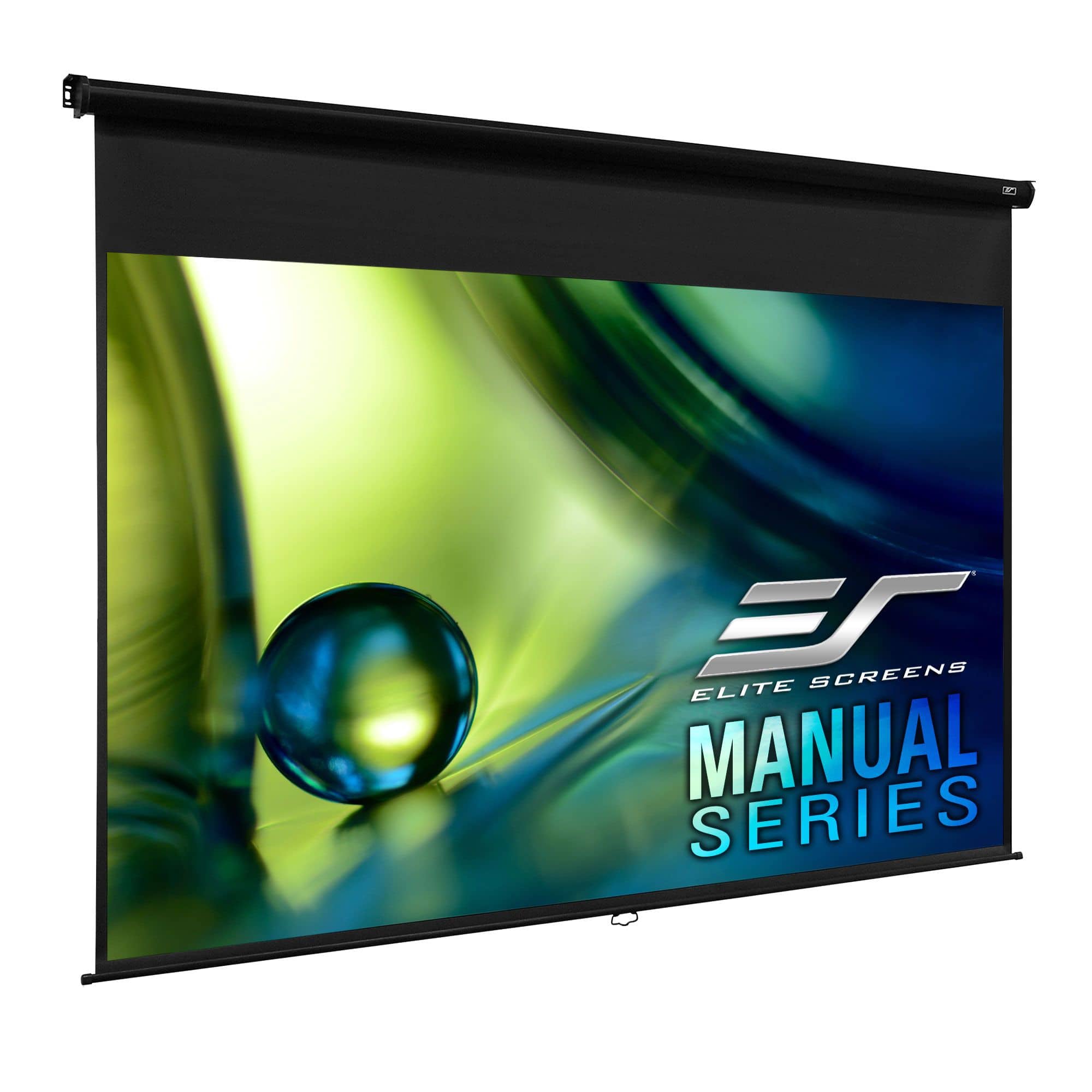 Elite Screens - Manual Pull-Down Matte White Front Projector 4K UHD Screen, 94" Diagonal, 16:10, 49.8" x 79.7", M94UWX - Black