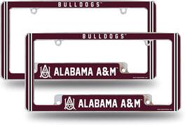 Rico Industries - Alabama A&M NCAA Bulldogs (Set of 2) Chrome Metal License Plate Frames with Bold Full Frame Design - Multi