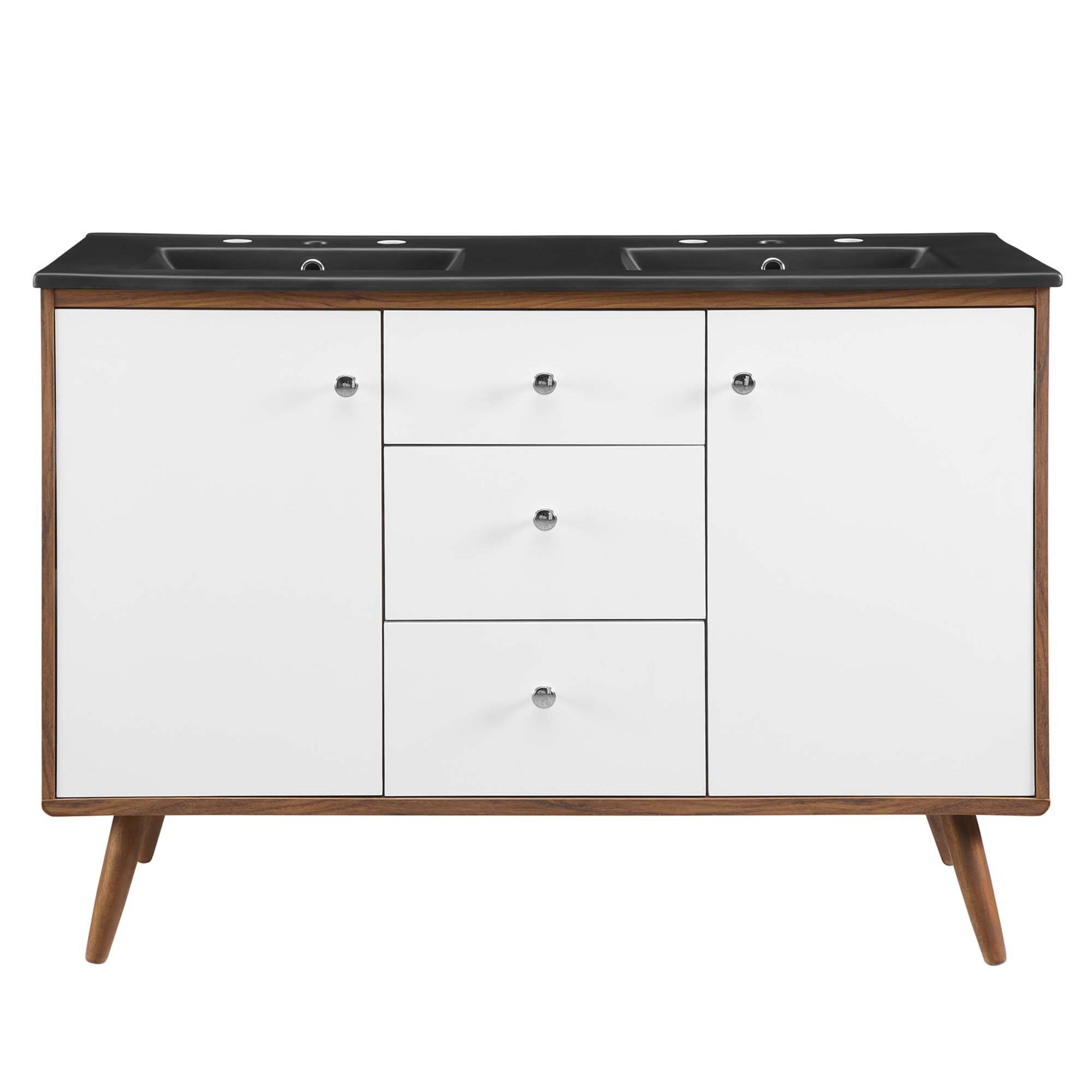 Alt View 2. Modway - Transmit Bathroom Vanity Basin Included - Walnut Black.