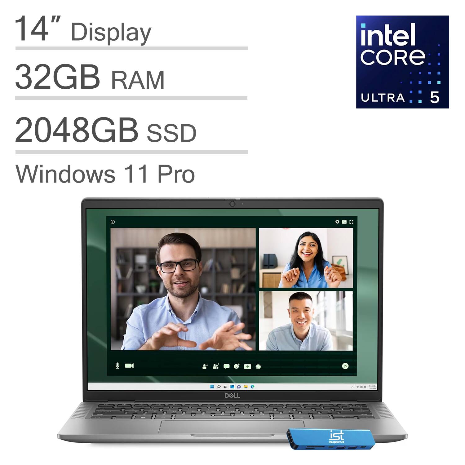 Dell - Latitude 7450 14" WUXGA Laptop - Intel Core Ultra 5 with 32GB Memory - 2TB SSD - Thunderbolt - Wi-Fi 7 - Windows 11 Pro - Gray