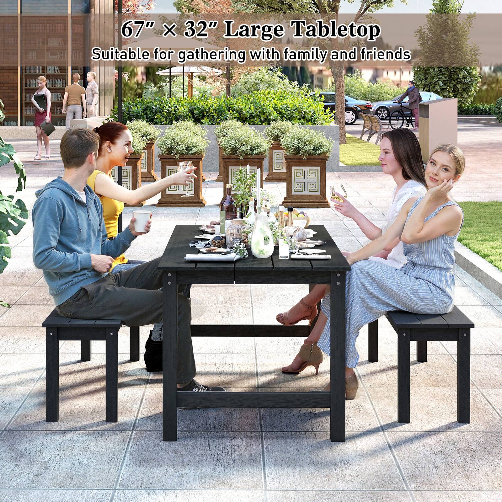 67" x 32" Large Tabletop  
Suitable for gathering with family and friends